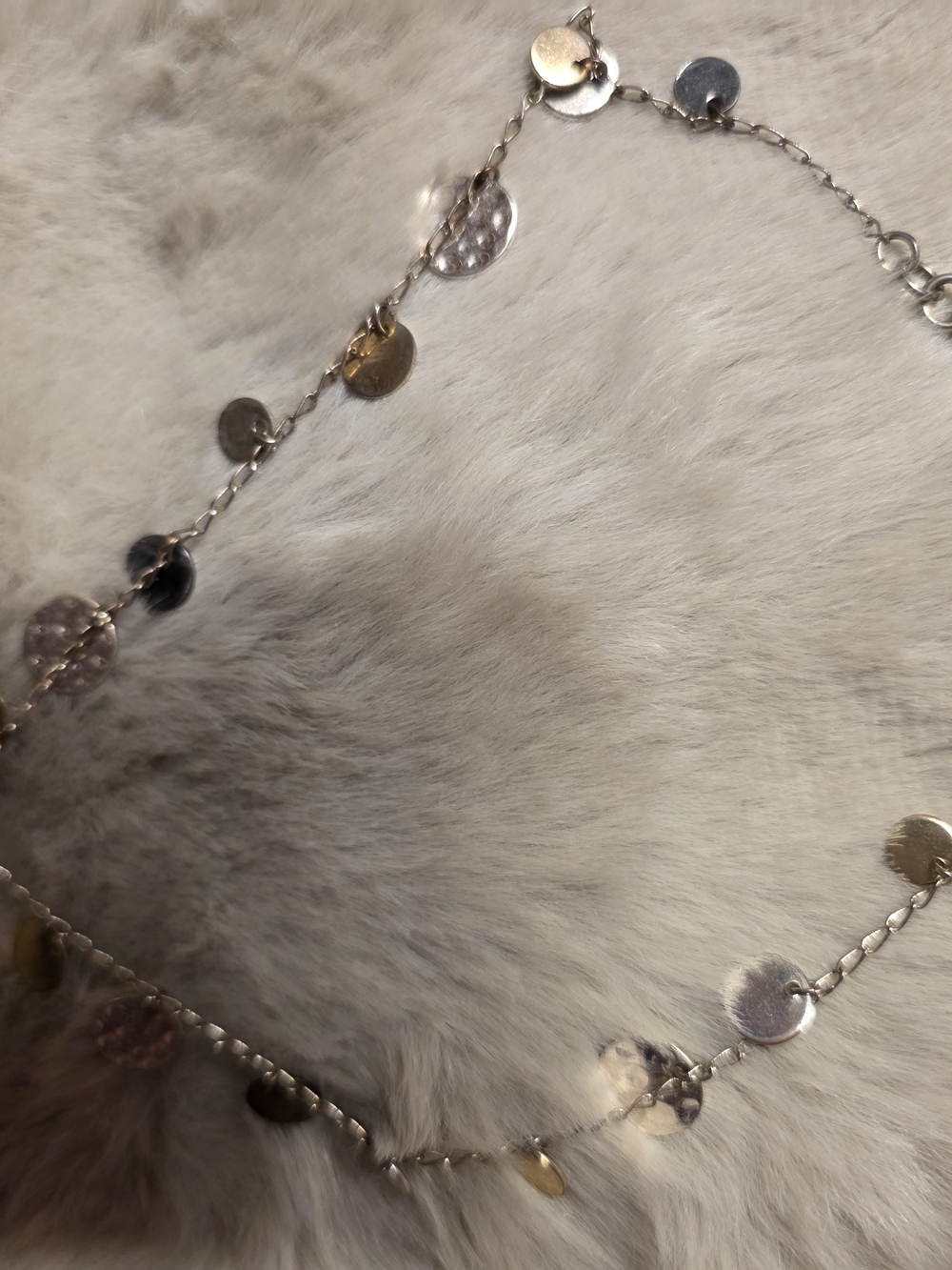 Lucky Brand Two-Tone Disc Station Necklace - Gold & Silver